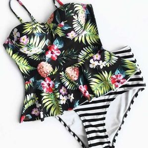 NWT Cupshe peplum tankini swimsuit